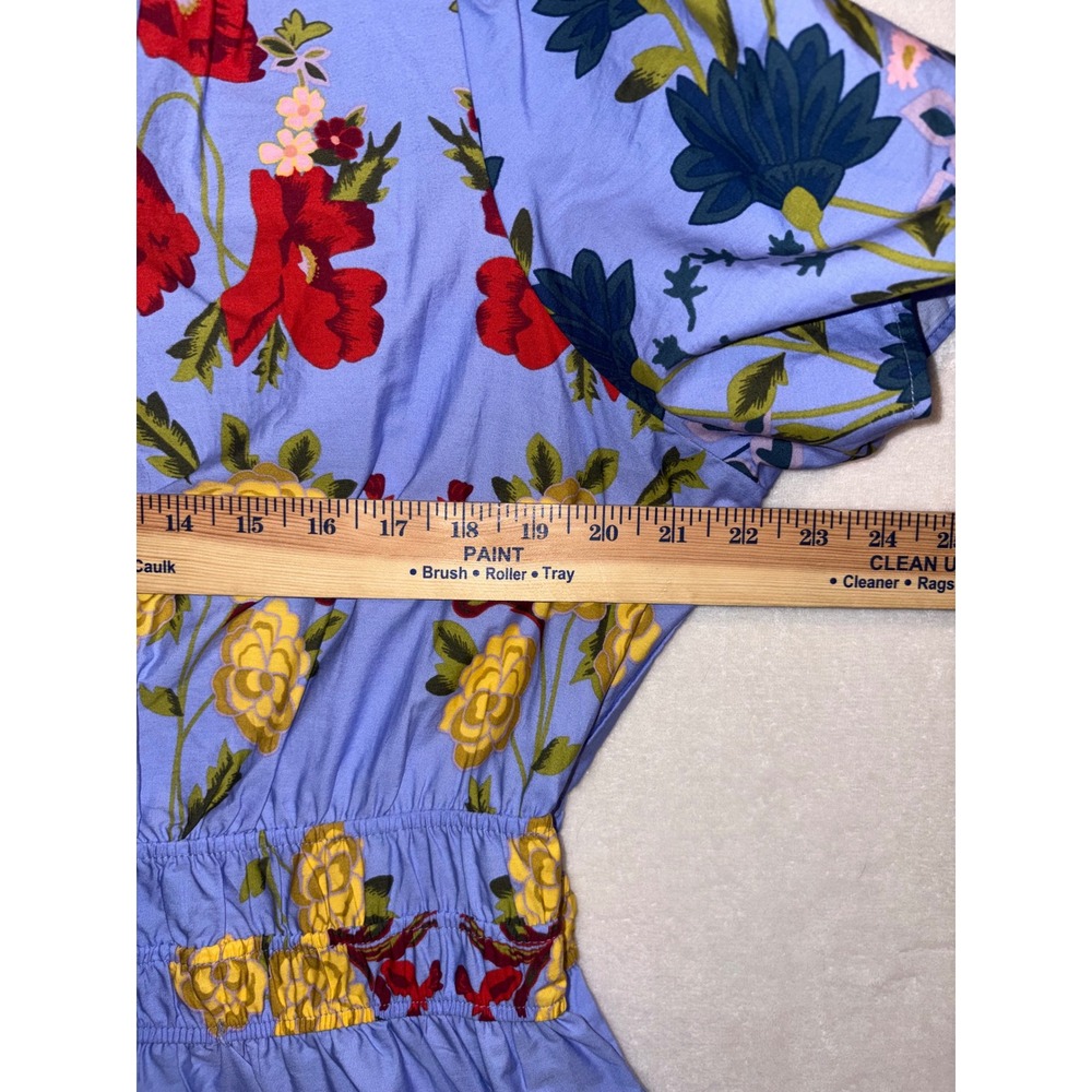 Anthropologie Somerset Maxi Dress Blue Floral Smocked Tiered Cotton XL New - Picture 6 of 9